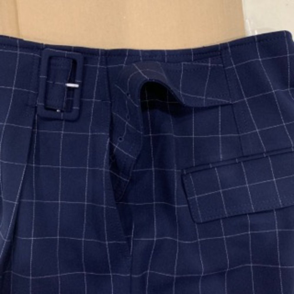 CLUB MONACO  BRAND  SIZE 00 DARK NAVY COLOR/WHITE GRID - Picture 6 of 13